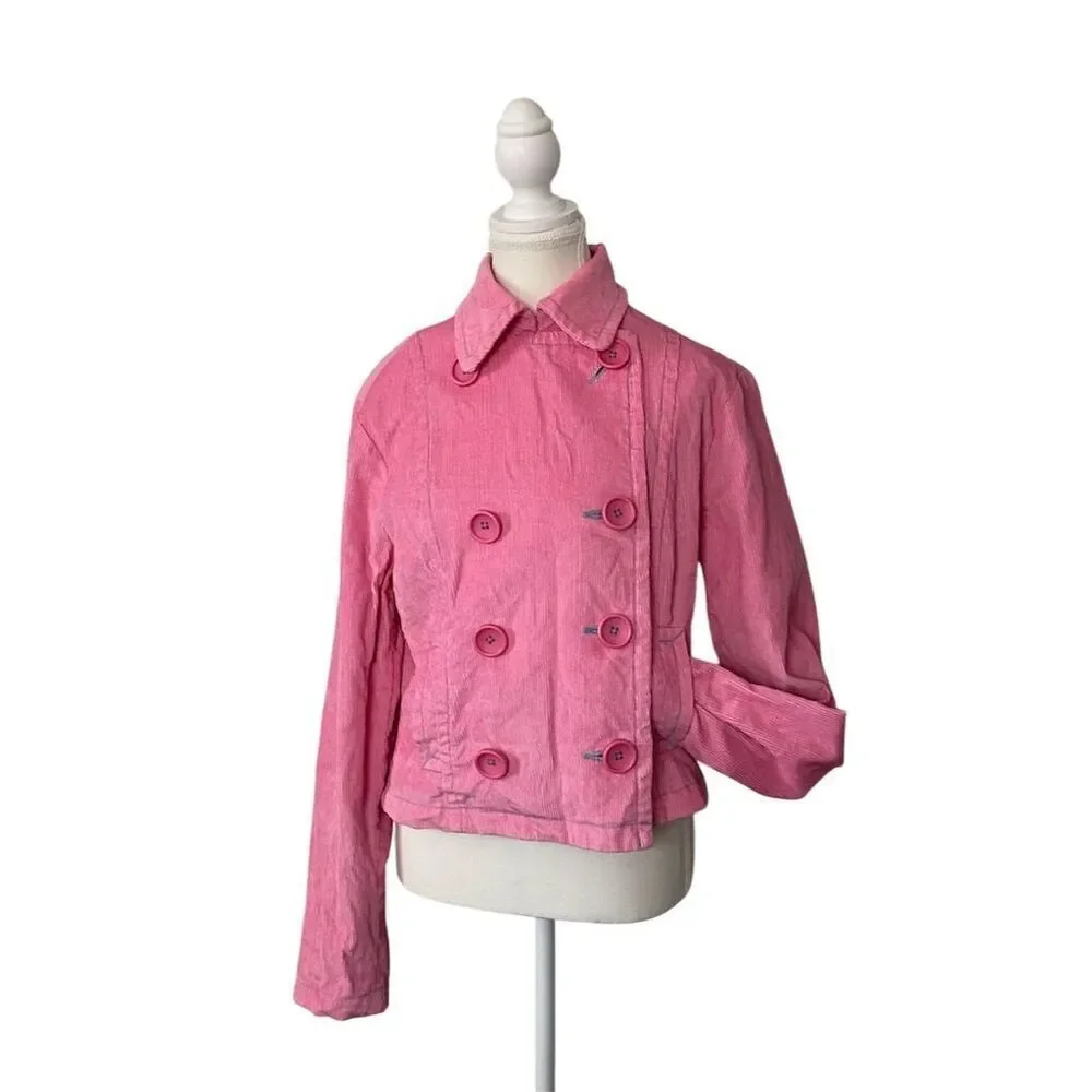 B.B. Dakota Vintage Pink Corduroy Double-Breasted ShortJacket Size L